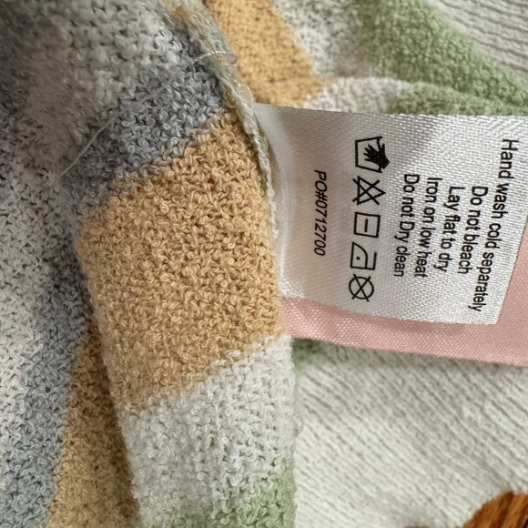 Show Me Your Mumu Simple Stripe Knit Sweater Multicolor Crop Top Medium - Picture 8 of 8